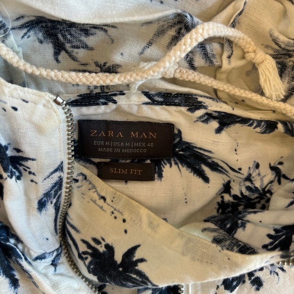 JUST LISTED Zara Men white linen pullover, men’s M - Picture 4 of 4